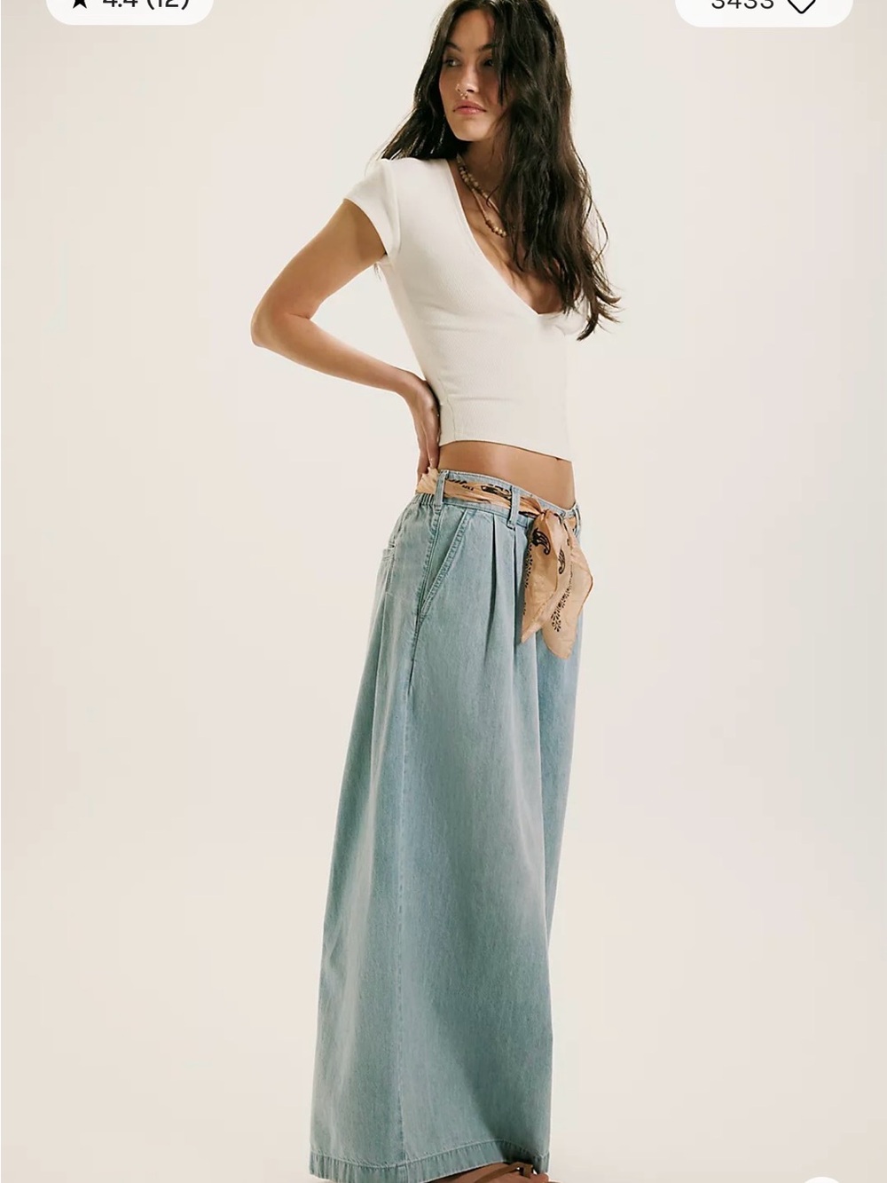 Free People We The Free Scout Wide-Leg Jeans. NWT. California blue - Picture 7 of 7